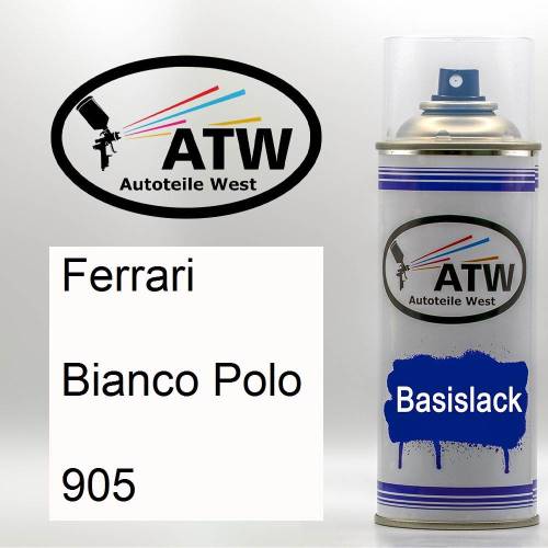 Ferrari, Bianco Polo, 905: 400ml Sprühdose, von ATW Autoteile West.